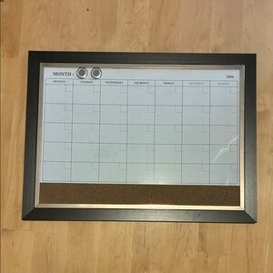 Sleek Black Framed Dry Erase Calendar Board
